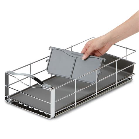 simplehuman 9 inch pull-out cabinet organizer heavy-gauge steel frame|simplehuman 9 inch cabinet organizer.